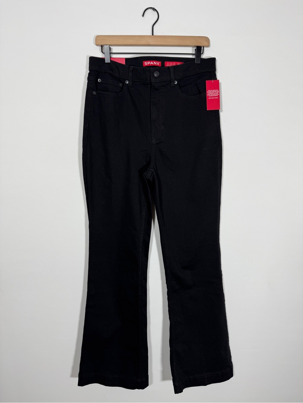 WJ518 {Spanx} "Redefine Flare" Black High Rise Denim Jeans